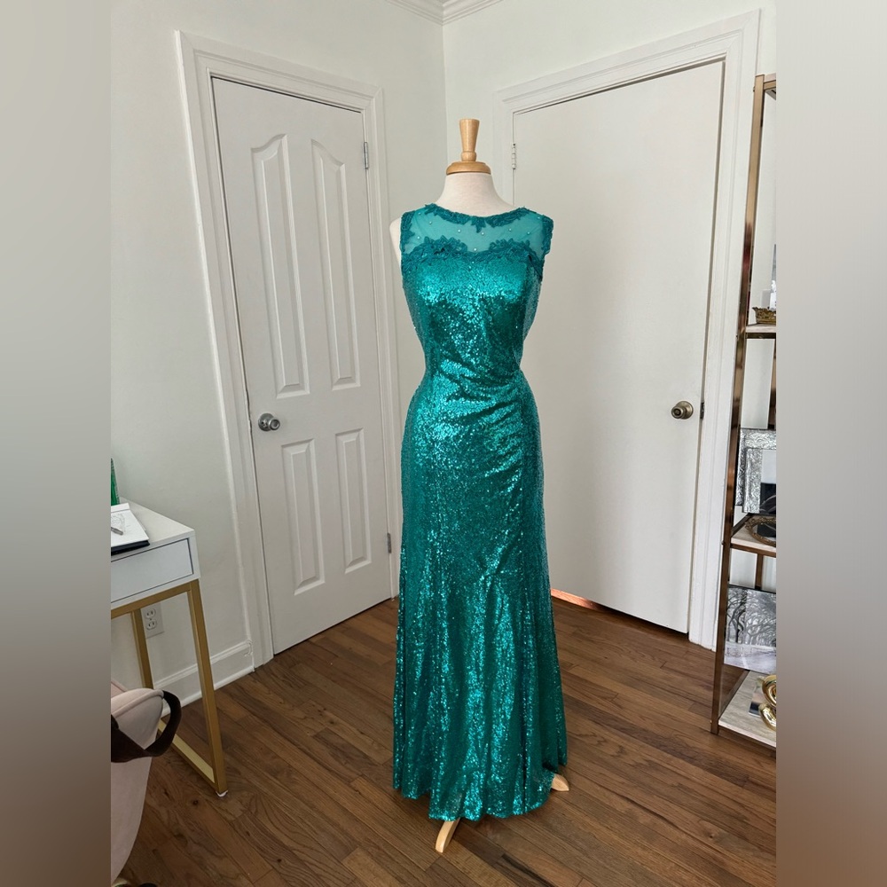 Gorgeous blue green mermaid sparkle gown